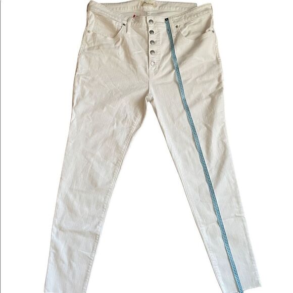 Madewell 9” Mid-Rise Skinny Jeans in Pure White size W 33 NWT - Picture 7 of 12